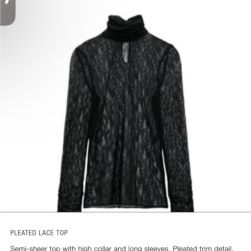 Black Lace High Collar Top